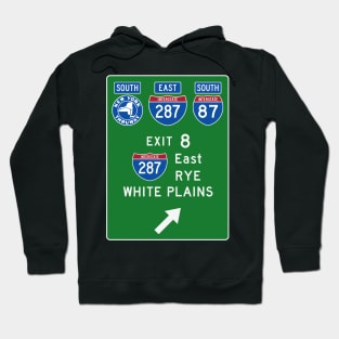 New York Thruway Southbound Exit 8: I-287 East to Rye White Plains Hoodie